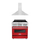 ZLINE 30" Bundle Range RA-RM-30 & Wall Range Hood KB-30, 2KP-RARMRH30
