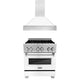 ZLINE 30" Bundle Range RAS-WM-30 & Range Hood 8654WM-30, 2KP-RASWMRH30