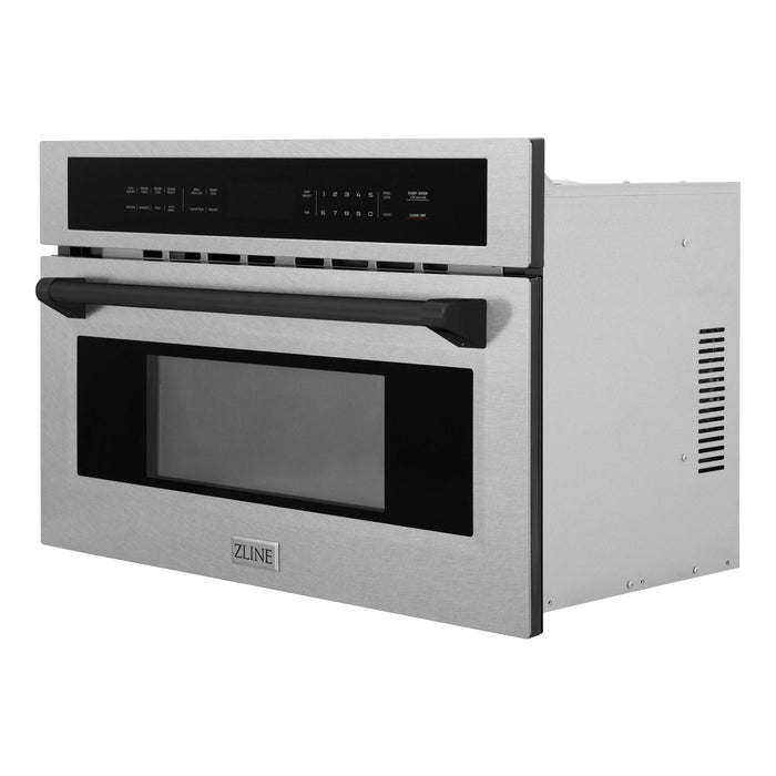 ZLINE 30” Convection Microwave, Stainless Steel, Black MWOZ - 30 - SS - MB - Farmhouse Kitchen and Bath