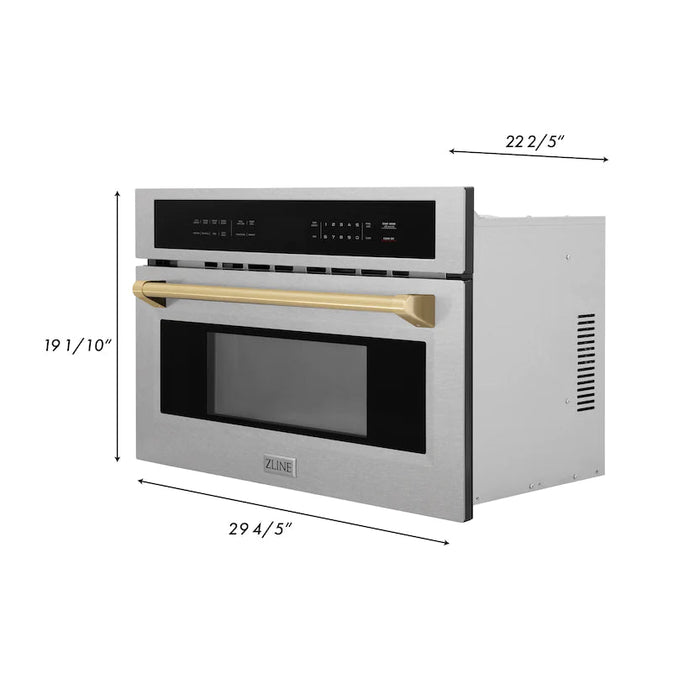 ZLINE 30” Convection Microwave, Stainless Steel, Bronze MWOZ - 30 - SS - CB - Farmhouse Kitchen and Bath