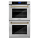 ZLINE 30" Double Wall Oven, DuraSnow Finish, Self Cleaning, AWDSZ-30-CB