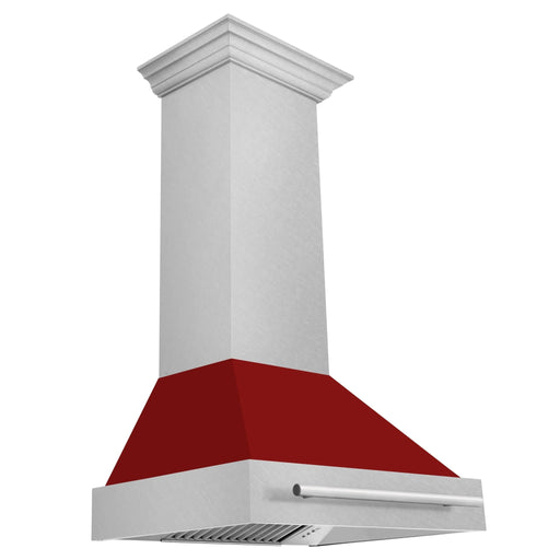ZLINE 30" DuraSnow® Stainless Steel Range Hood with Color Shell Options 8654SNX - RG - 30 - Farmhouse Kitchen and Bath