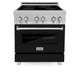 ZLINE 30" Induction Range in DuraSnow with a 4 Element Stove and Electric Oven RAINDS-BLM-30