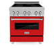 ZLINE 30" Induction Range in DuraSnow with a 4 Element Stove and Electric Oven RAINDS-RM-30