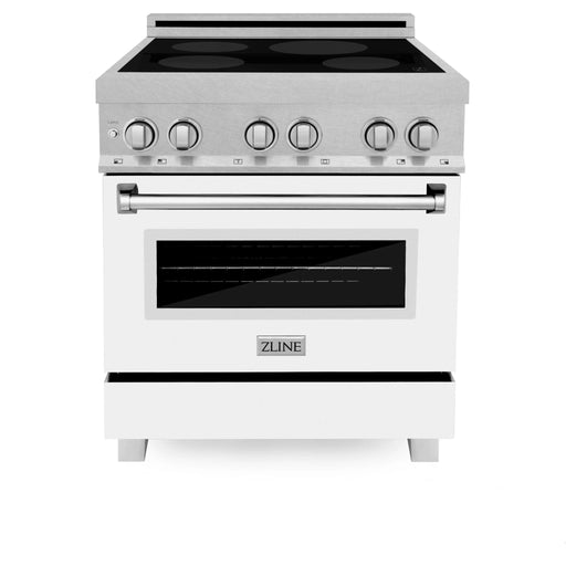 ZLINE 30" Induction Range in DuraSnow with a 4 Element Stove and Electric Oven RAINDS - WM - 30 - Farmhouse Kitchen and Bath