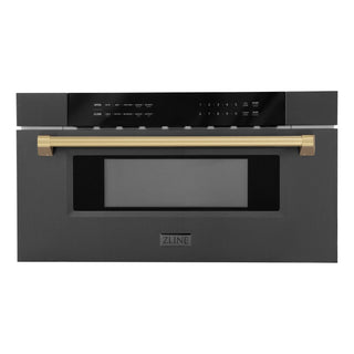 ZLINE 30" Microwave Drawer, Black Stainless, Bronze MWDZ-30-BS-CB