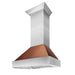 ZLINE 30" Snow Finish Wall Range Hood, Hammered Copper Shell, 8654HH - 30 - Farmhouse Kitchen and Bath