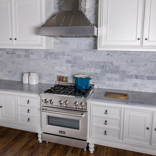 ZLINE 30" Stainless 4.0 cu.ft. 4 Gas Burner/Electric Oven Range RA30 - Farmhouse Kitchen and Bath