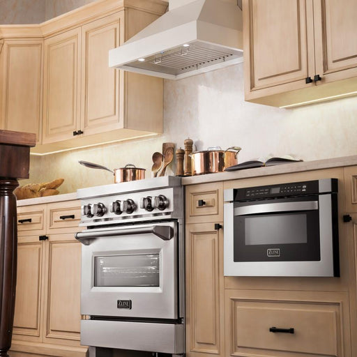 ZLINE 30" Wooden Wall Range Hood in Cottage White, KBTT - 30 - Farmhouse Kitchen and Bath