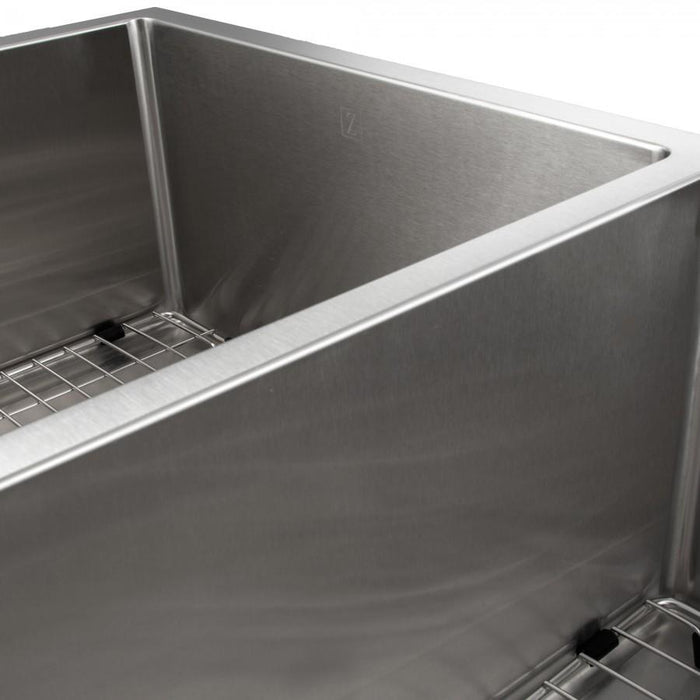 ZLINE 33" Undermount Double Bowl Sink in Stainless Steel, SR60D - 33 - Farmhouse Kitchen and Bath