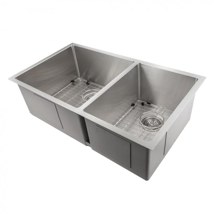 ZLINE 33" Undermount Double Bowl Sink in Stainless Steel, SR60D - 33 - Farmhouse Kitchen and Bath