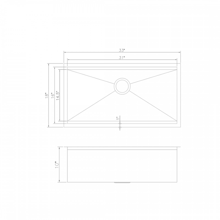 ZLINE 33" Undermount Single Bowl Ledge Sink, Stainless with Accessories, SLS - 33 - Farmhouse Kitchen and Bath