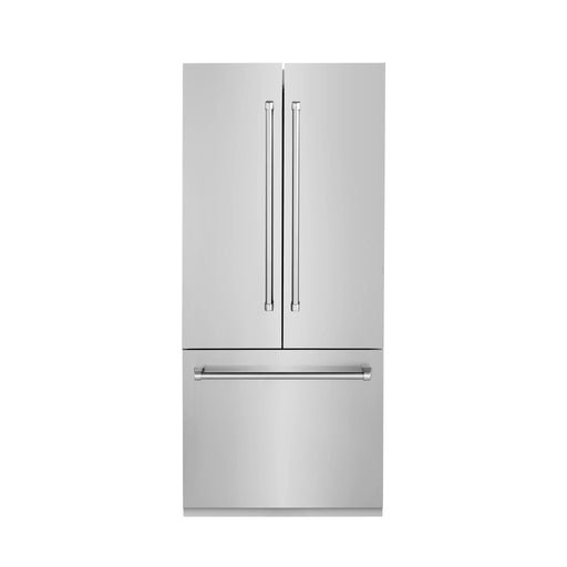 ZLINE 36" 19.6 cu. ft. Built - In 3 - Door French Door Refrigerator with Internal Water and Ice Dispenser in Stainless Steel RBIV - 304 - 36 - Farmhouse Kitchen and Bath