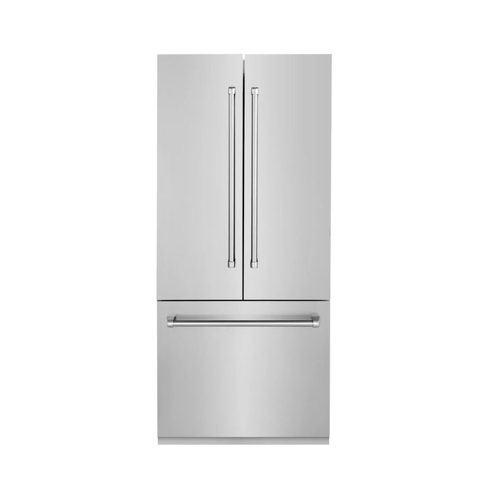 ZLINE 36" 19.6 cu. ft. Built - In 3 - Door French Door Refrigerator with Internal Water and Ice Dispenser in Stainless Steel RBIV - 304 - 36 - Farmhouse Kitchen and Bath