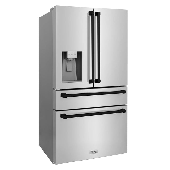ZLINE 36" Autograph 21.6 cu. ft French Door Refrigerator with Ice Maker in Fingerprint Resistant Stainless Steel RFMZ - W - 36 - MB - Farmhouse Kitchen and Bath