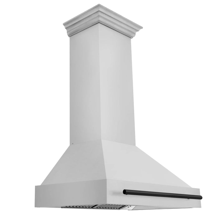 ZLINE 36" Autograph Edition Stainless Steel Range Hood with Stainless Steel Shell and Matte Black Handle, 8654STZ - 36 - MB - Farmhouse Kitchen and Bath