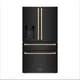 ZLINE 36" Autograph French Door Refrigerator with Water and Ice Dispenser in  Black Stainless Steel RFMZ-W-36-BS-CB