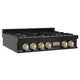 ZLINE 36" Autograph Rangetop, Black Stainless, Gold Accents, RTBZ-36-G