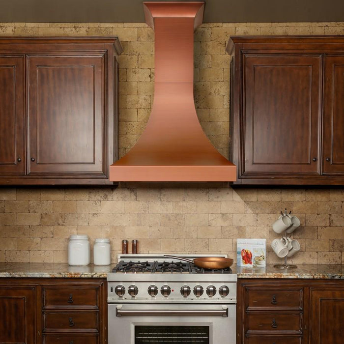 ZLINE 36" Designer Series Copper Finish Wall Range Hood, 8632C - 36 - Farmhouse Kitchen and Bath