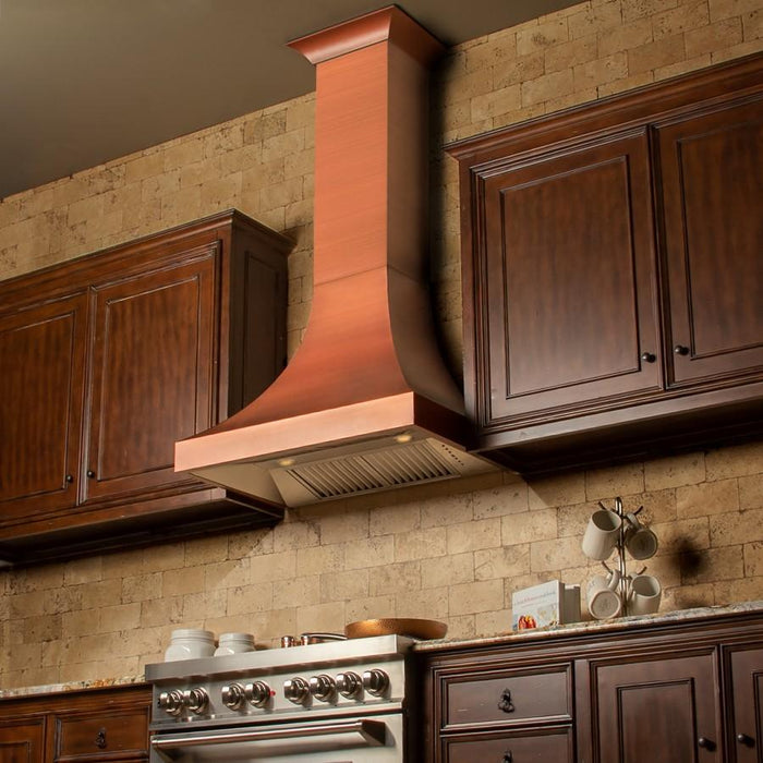 ZLINE 36" Designer Series Copper Finish Wall Range Hood, 8632C - 36 - Farmhouse Kitchen and Bath