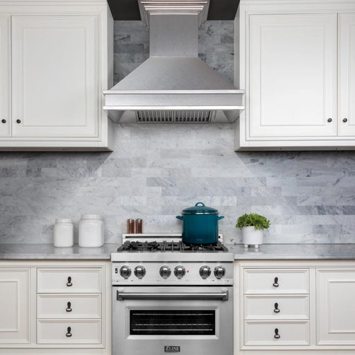 ZLINE 36" Designer Series Stainless Wall Mount Range Hood, 8656S - 36 - Farmhouse Kitchen and Bath