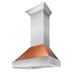 ZLINE 36" DuraSnow® Stainless Steel Range Hood with Copper Shell, 8654C - 36 - Farmhouse Kitchen and Bath