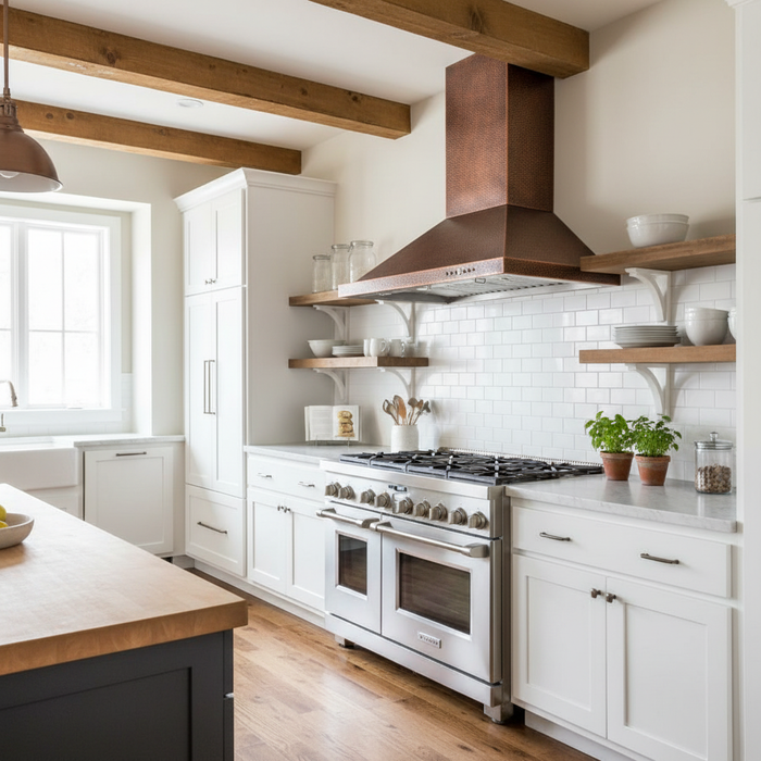 ZLINE 36" Hand-Hammered Copper Finish Wall Range Hood, 8KBH-36