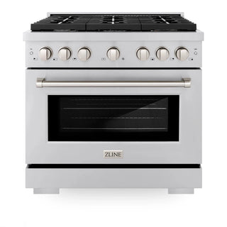 ZLINE 36 In. Gas Range, Stainless Steel w/ Brass Burners, SGR-BR-36
