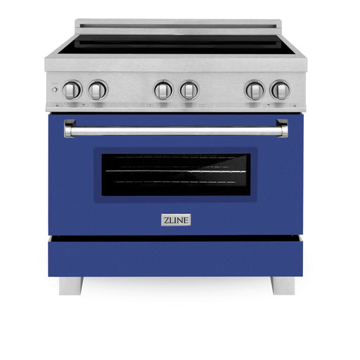 ZLINE 36" Induction Range in DuraSnow with a 4 Element Stove and Electric Oven RAINDS - BM - 36 - Farmhouse Kitchen and Bath