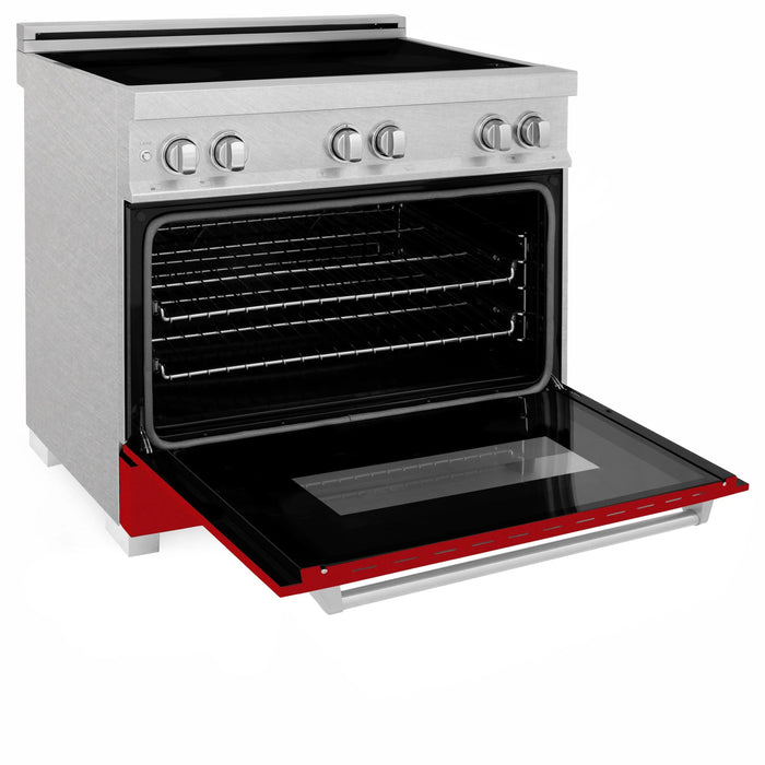 ZLINE 36" Induction Range in DuraSnow with a 4 Element Stove and Electric Oven RAINDS - RG - 36 - Farmhouse Kitchen and Bath