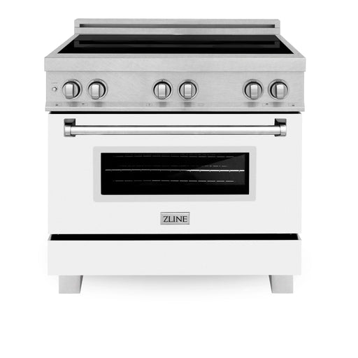 ZLINE 36" Induction Range in DuraSnow with a 4 Element Stove and Electric Oven RAINDS - WM - 36 - Farmhouse Kitchen and Bath