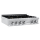 ZLINE 36" Porcelain Rangetop, DuraSnow®, 6 Brass Burners, RTS-BR-36
