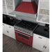 ZLINE 36" Professional Dual Fuel Range in Snow Stainless with Red Gloss Door, RAS - RG - 36 - Farmhouse Kitchen and Bath