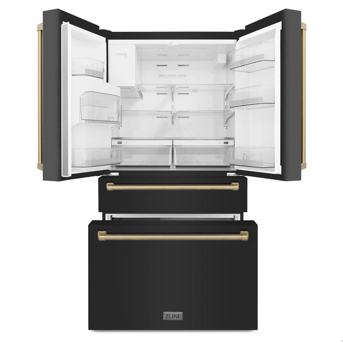 ZLINE 36" Refrigerator, Water, Ice Dispenser, Fingerprint Resistant, RFMZ - W - 36 - BS - CB - Farmhouse Kitchen and Bath