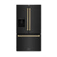 ZLINE 36" Refrigerator, Water, Ice Dispenser, Fingerprint Resistant, RSMZ-W-36-BS-CB