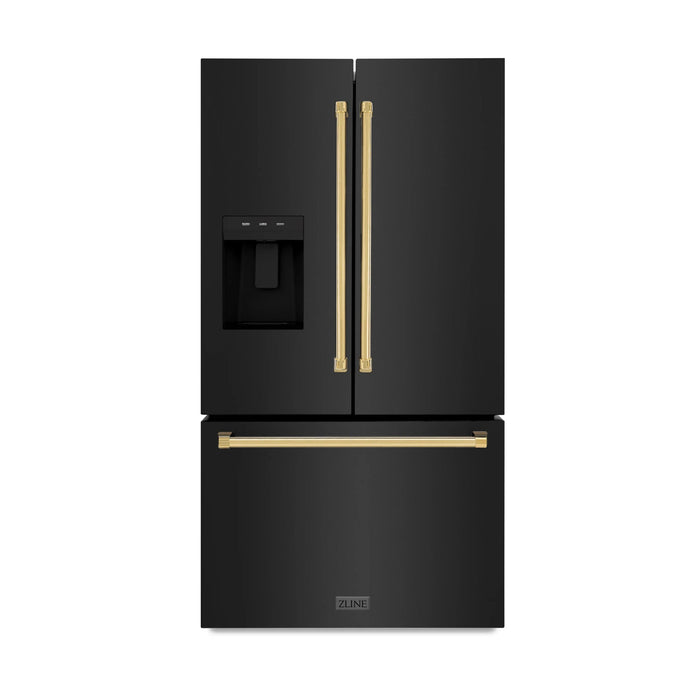 ZLINE 36" Refrigerator, Water, Ice Dispenser, Fingerprint Resistant, RSMZ - W - 36 - BS - G - Farmhouse Kitchen and Bath