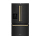 ZLINE 36" Refrigerator, Water, Ice Dispenser, Fingerprint Resistant, RSMZ-W-36-BS-G