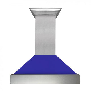 ZLINE 36" Snow Finish Wall Range Hood, Blue Matte Shell, 8654BM-36