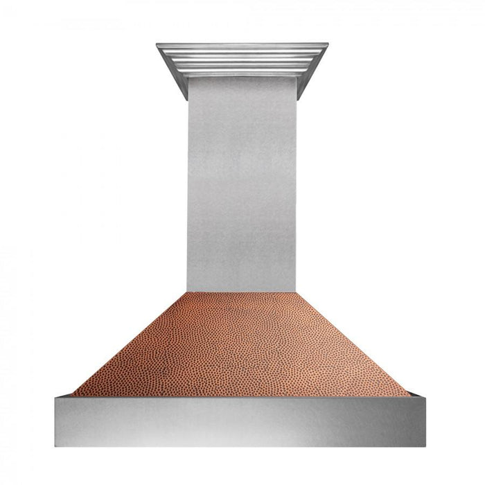 ZLINE 36" Snow Finish Wall Range Hood, Hammered Copper Shell, 8654HH - 36 - Farmhouse Kitchen and Bath