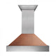 ZLINE 36" Snow Finish Wall Range Hood, Hammered Copper Shell, 8654HH-36