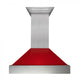 ZLINE 36" Snow Finish Wall Range Hood, Red Gloss Shell, 8654RG-36