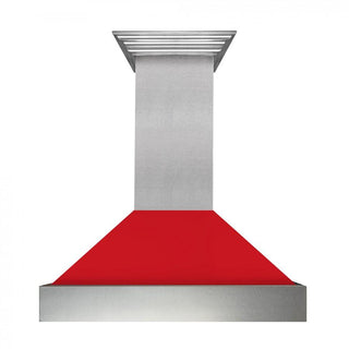 ZLINE 36" Snow Finish Wall Range Hood, Red Matte Shell, 8654RM-36