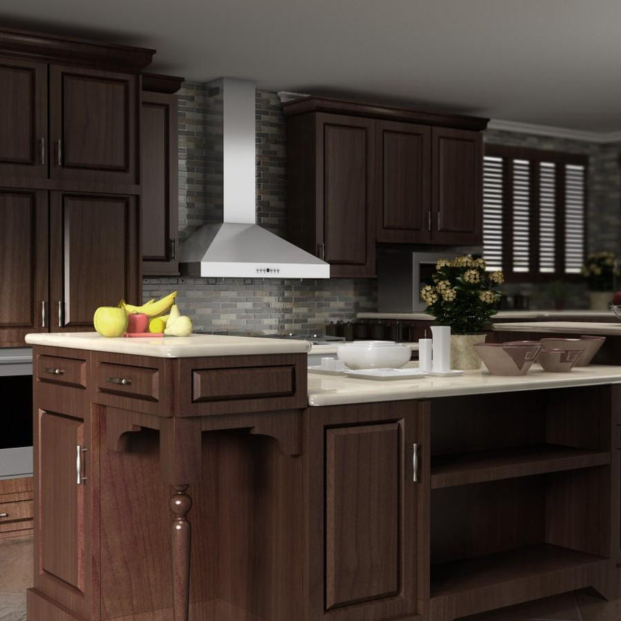 ZLINE 36" Stainless Steel Wall Range Hood, Crown Molding, KL3CRN36