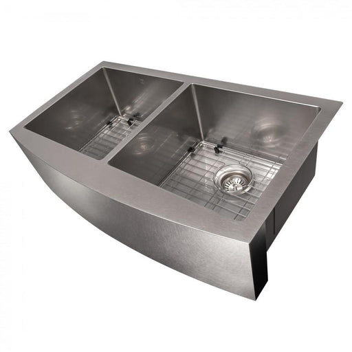 ZLINE 36" Undermount Double Bowl Apron Sink Stainless Steel, SA50D - 36S - Farmhouse Kitchen and Bath