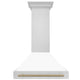 ZLINE 36"Stainless Steel Range Hood, White Matte Shell, 8654STZ-36-CB