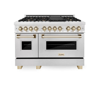 ZLINE 48" Autograph Dual Fuel Range, DuraSnow, Bronze, RASZ-SN-48-CB