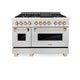 ZLINE 48" Autograph Dual Fuel Range, DuraSnow, Bronze, RASZ-SN-48-CB