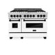 ZLINE 48" Autograph Edition, Dual Fuel Range, White Door, RAZ-WM-48-MB