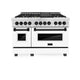 ZLINE 48" Autograph, Range, Dual Fuel, White door, RASZ-WM-48-MB