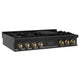 ZLINE 48" Autograph Rangetop, Black Stainless, Champagne Bronze Accents, RTBZ-48-CB
